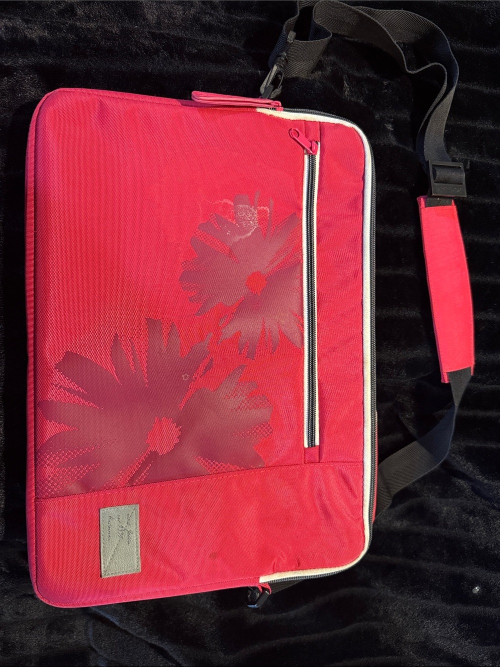 Red Floral Laptop Messenger Bag for Men - Lightweight Commuter Carry